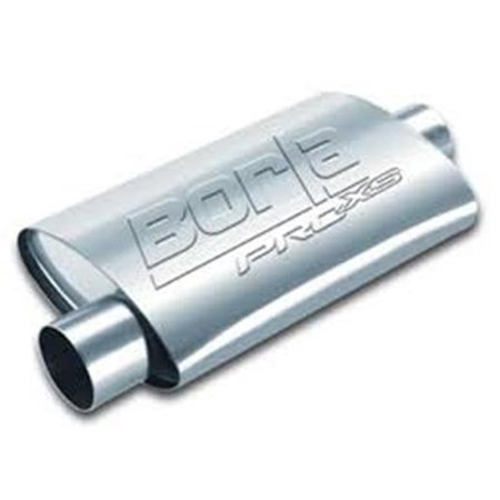 BORLA Borla Exhaust BRL40665 2.5 in. 19 x 4 x 9.5 Offset & Center Muffler BRL40665